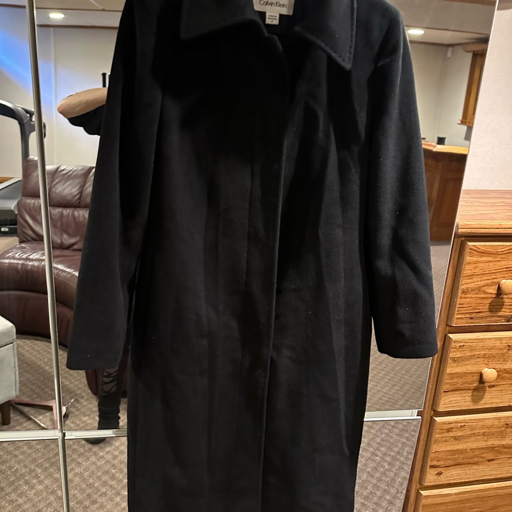Calvin Klein Women's Elegant Black Trench Coat